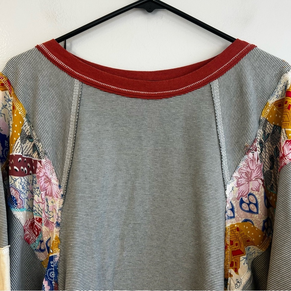 Easel Britt Patchwork Mixed Print Multi Color Str… - image 8